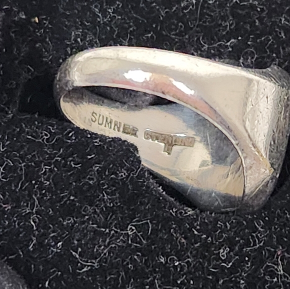 Silver Onyx Dog W Signet Ring - Picture 3 of 8